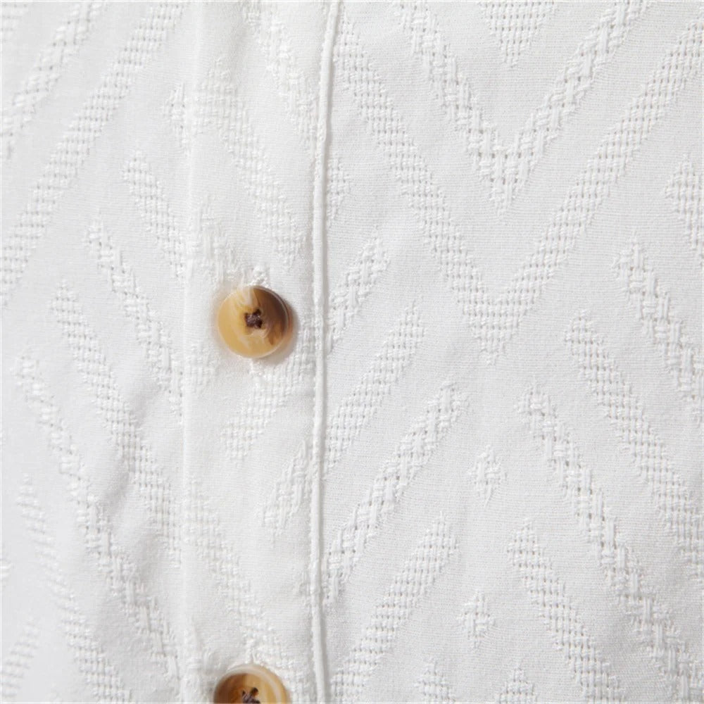 Men’s Textured Henley Collar Shirt