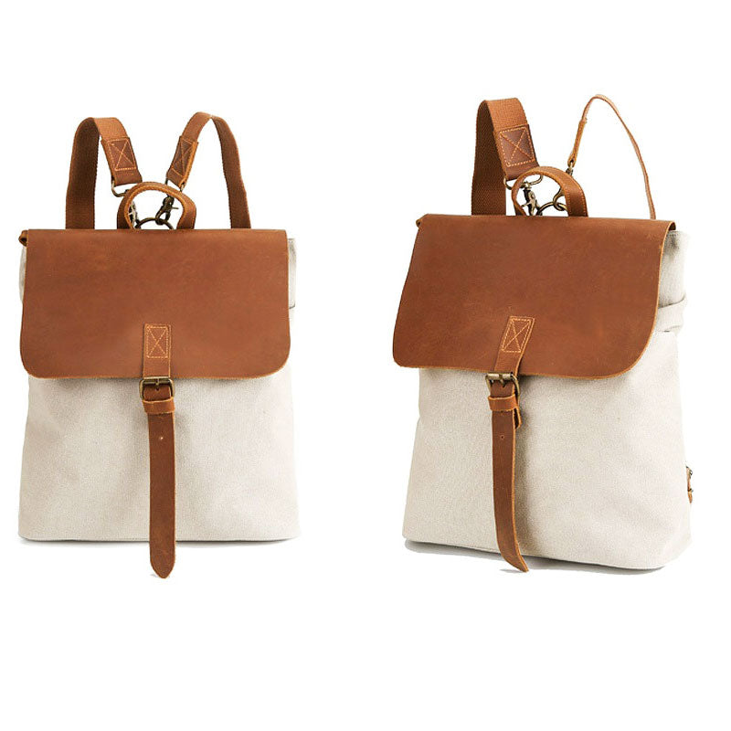 Vintage Canvas Square Backpack