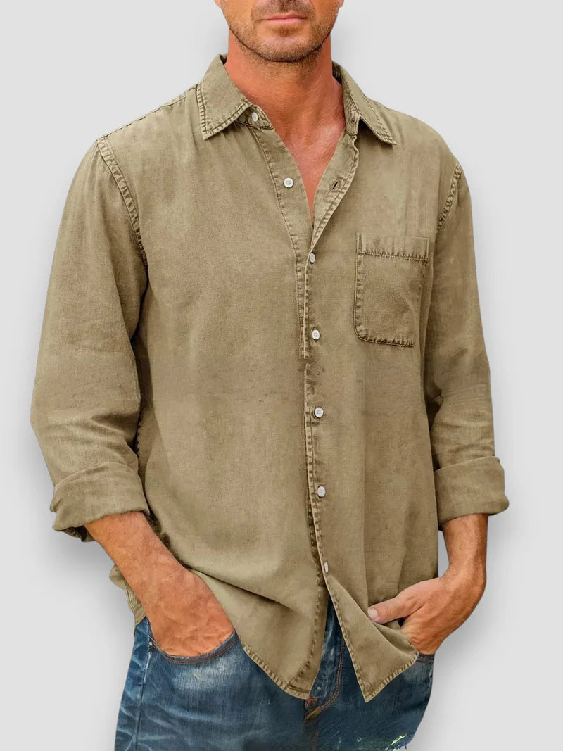 Men’s Long Sleeve Slim Fit Shirt Breathable Fabric