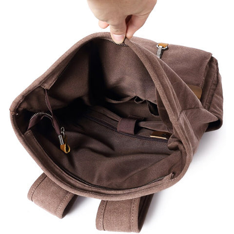 Vintage Canvas Roll-Top Backpack Men's
