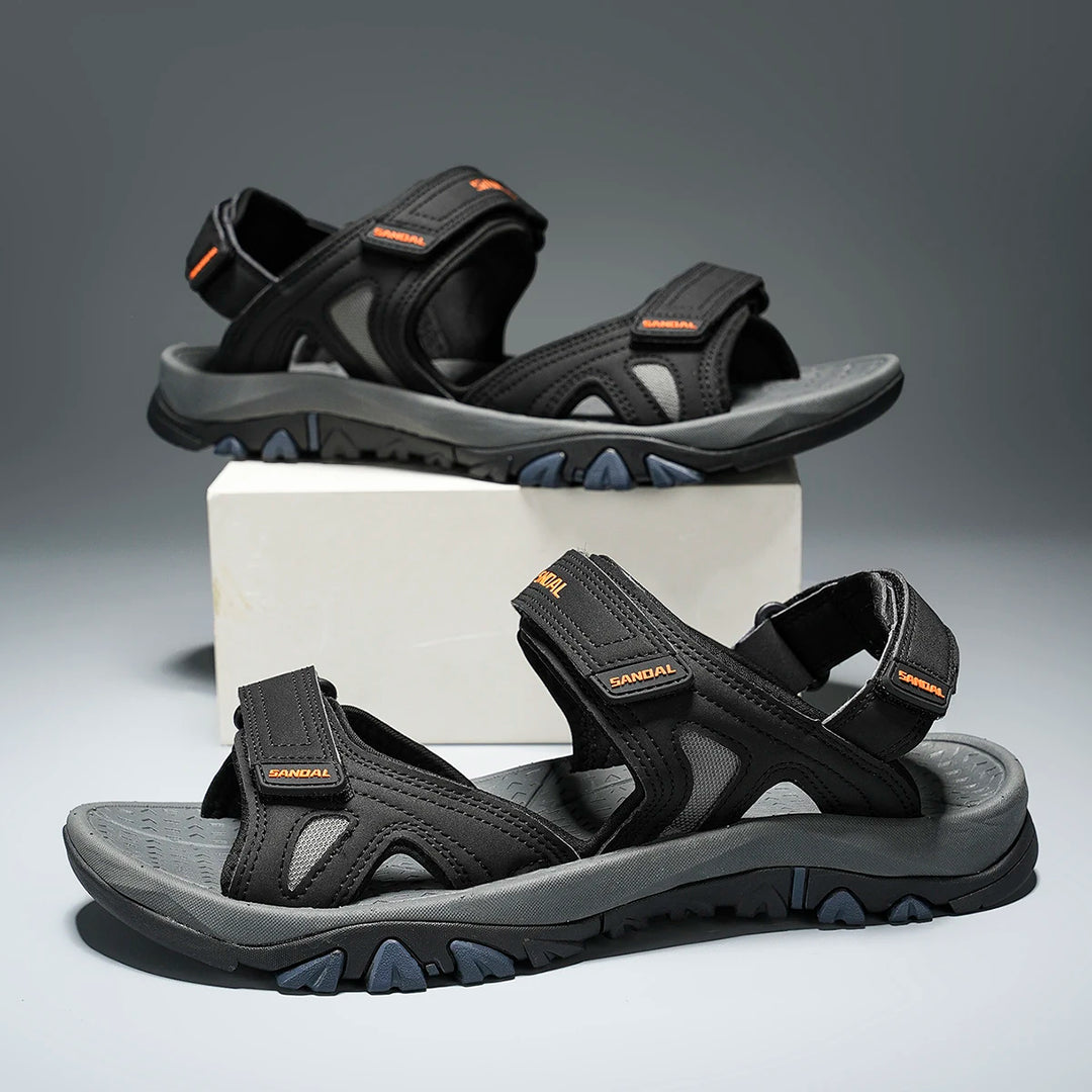 Men's Outdoor Hiking Sports Sandals Non-Slip Adjustable Blue Gray