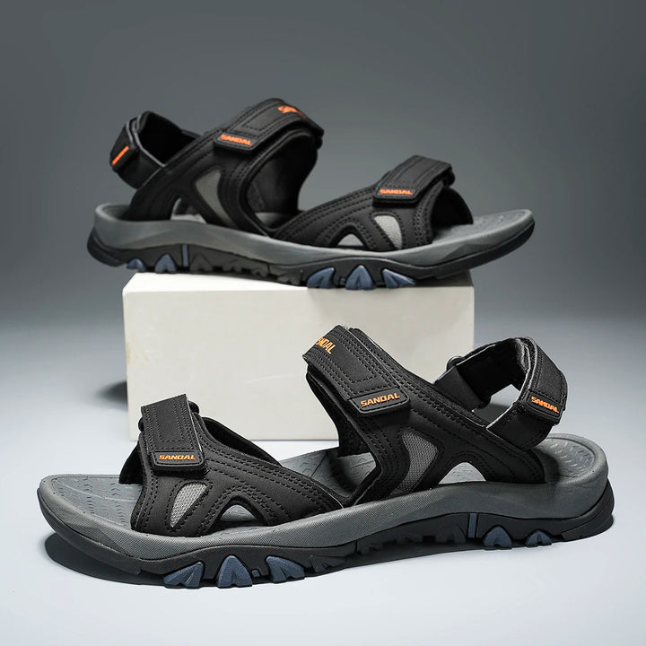 Men's Outdoor Hiking Sports Sandals Non-Slip Adjustable Blue Gray