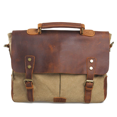 Vintage Canvas Motorcycle Shoulder Bag