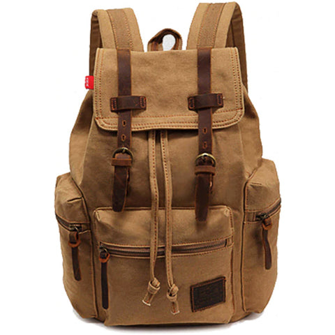Vintage Canvas Backpack Durable Weather-Resistant Design