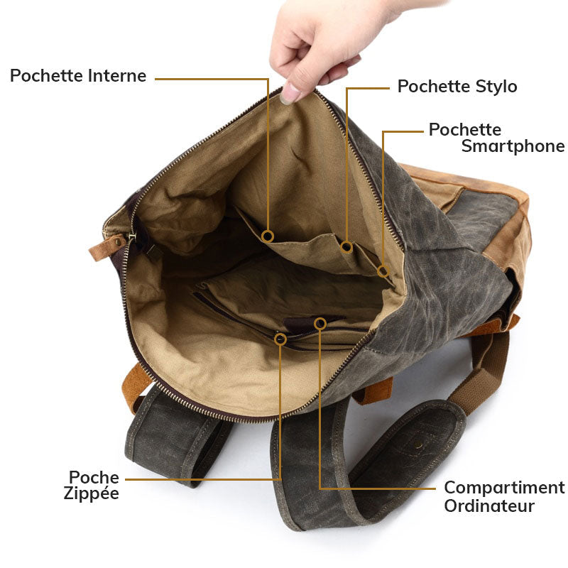 Vintage Waterproof Canvas Roll-Top Backpack