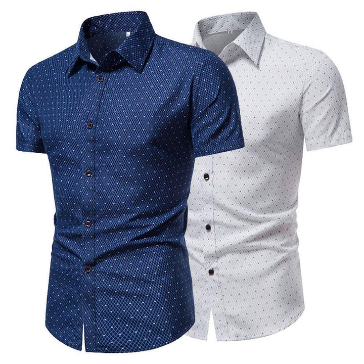 Tailored Lightweight Short-Sleeve Shirt Navy Blue