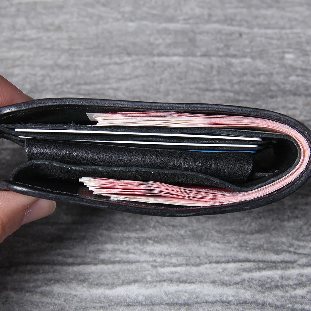 Bi-Fold Cowhide Leather Wallet
