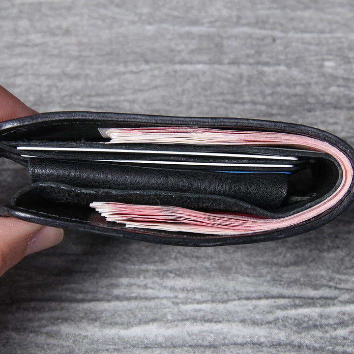 Bi-Fold Cowhide Leather Wallet