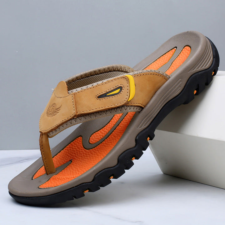 Men's Leather Ergonomic Sandals Brown