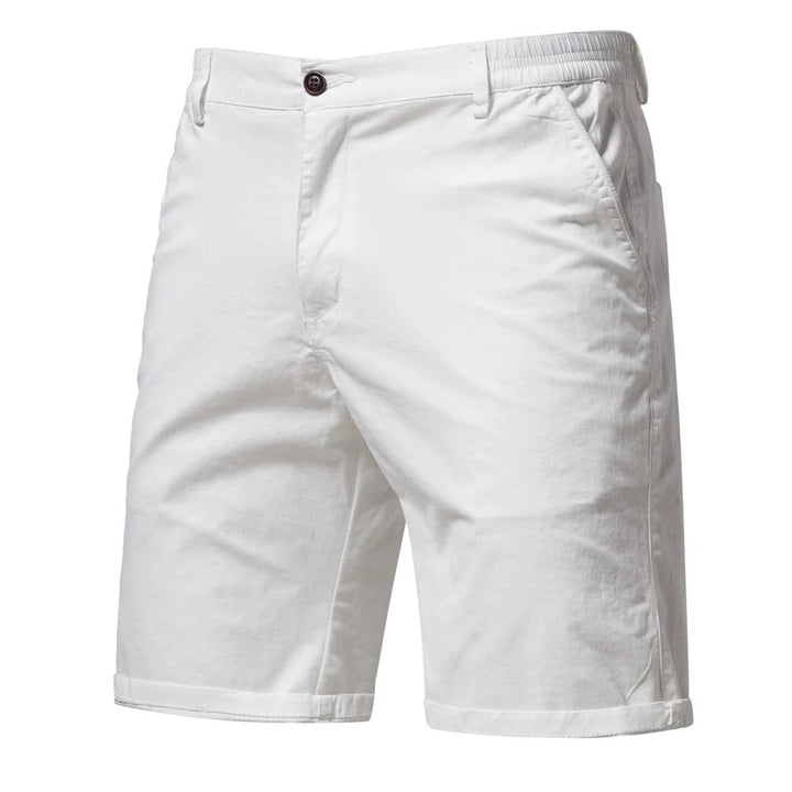 Cotton Blend Stretch Waistband Casual Shorts