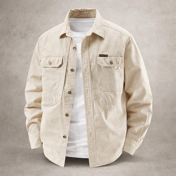 Men's Cotton Overshirt Long Sleeve Utility Style