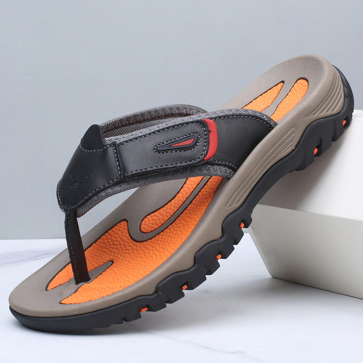 Men's Leather Ergonomic Sandals Brown