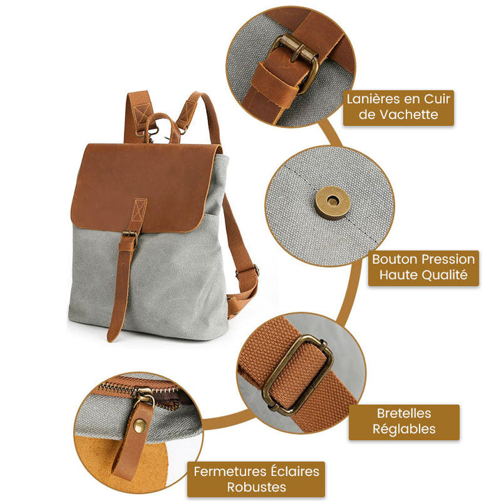 Vintage Canvas Square Backpack