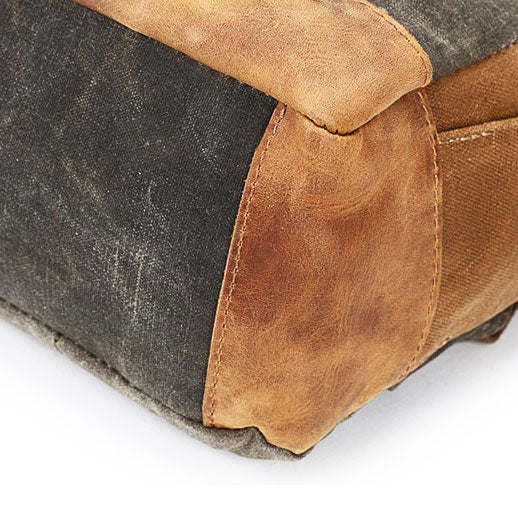 Vintage Waterproof Canvas Roll-Top Backpack