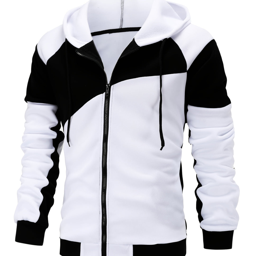 Men's Gradient Zip Up Hooded Jacket
