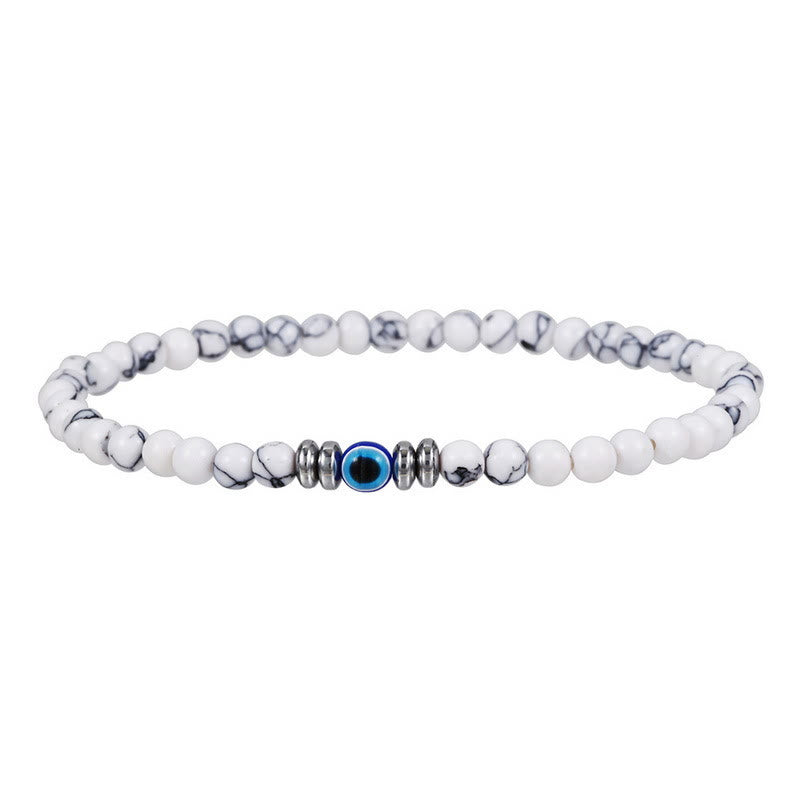 Men's Natural Stone Evil Eye Beaded Bracelet