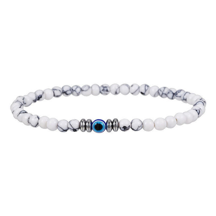 Men's Natural Stone Evil Eye Beaded Bracelet