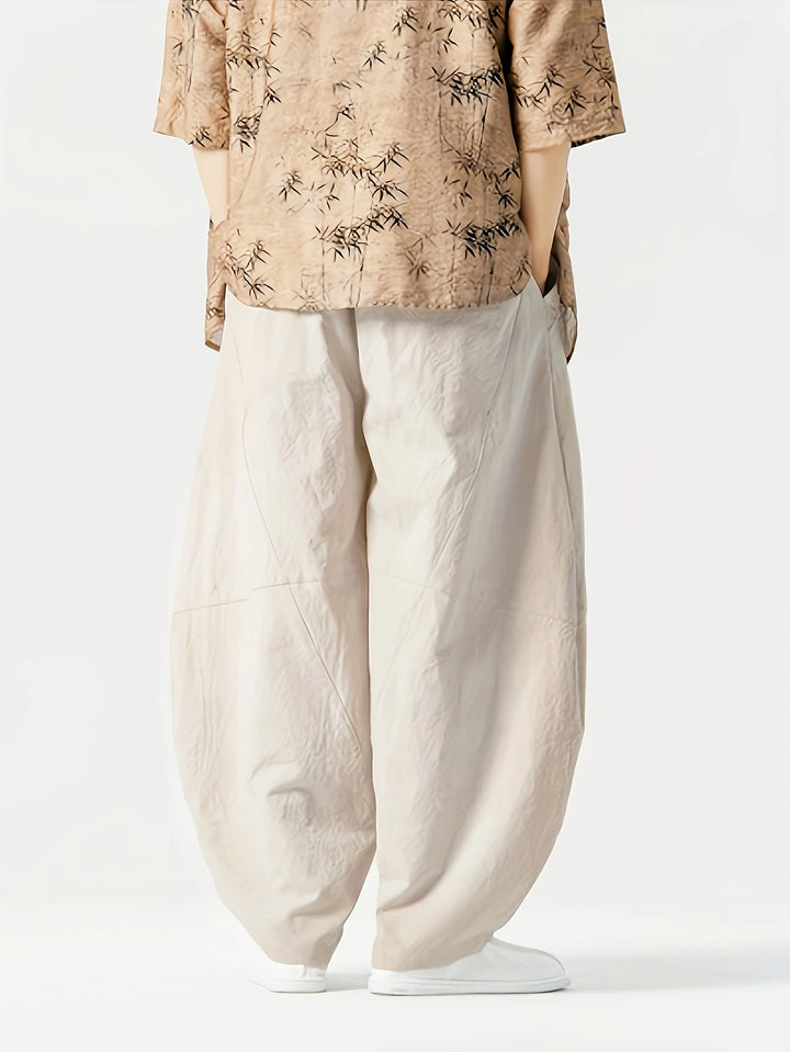 Men's Cotton Loose Fit Wide-Leg Pants