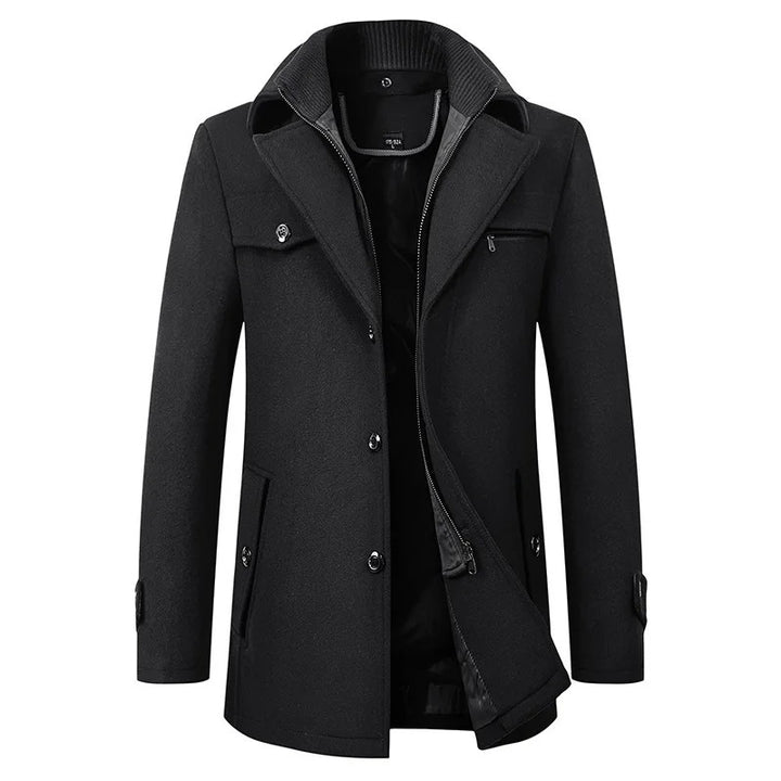 Elegant Long Wool Blend Coat