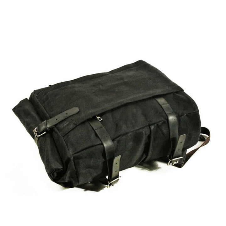 Canvas Roll-Top Vintage Motorcycle Backpack Mens