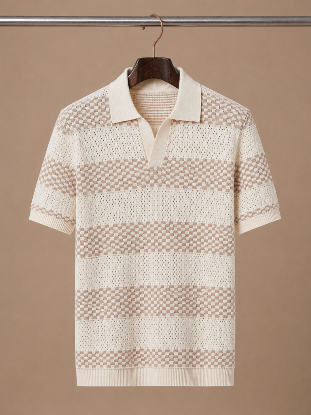 Men's Striped Breathable Cotton Polo Shirt Smart Casual Fit