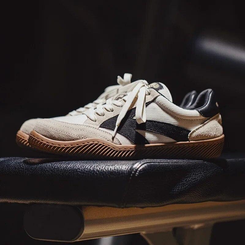 Suede Fabric Retro Squash Trainers