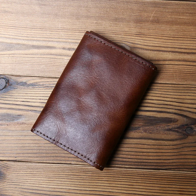 Men's Full-Grain Leather Tri-Fold Wallet