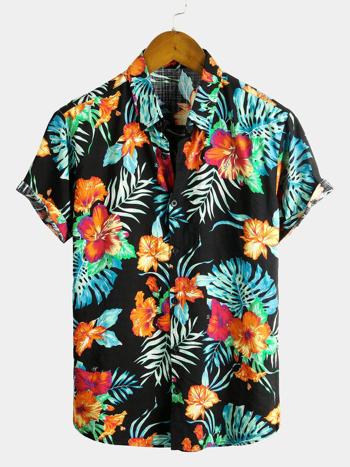 Men's Short Sleeve Patterned Shirt Multicolour