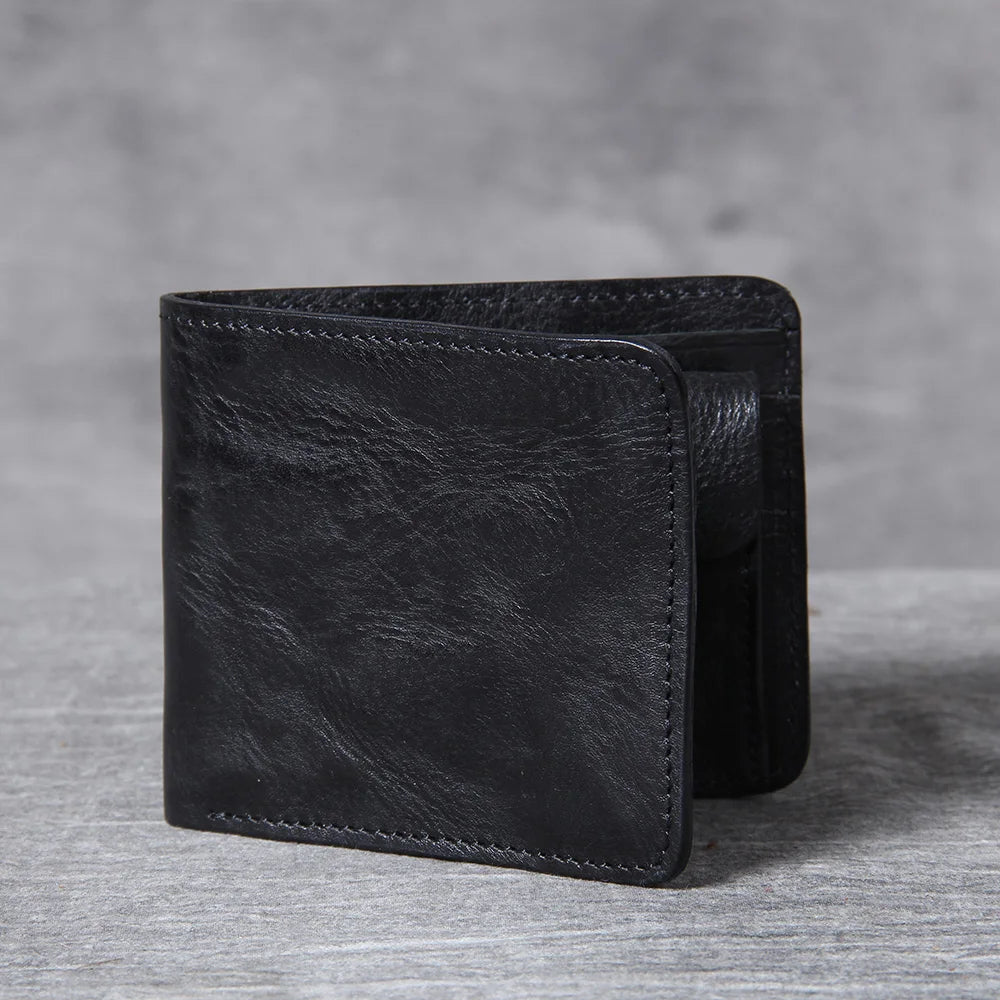 Bi-Fold Cowhide Leather Wallet