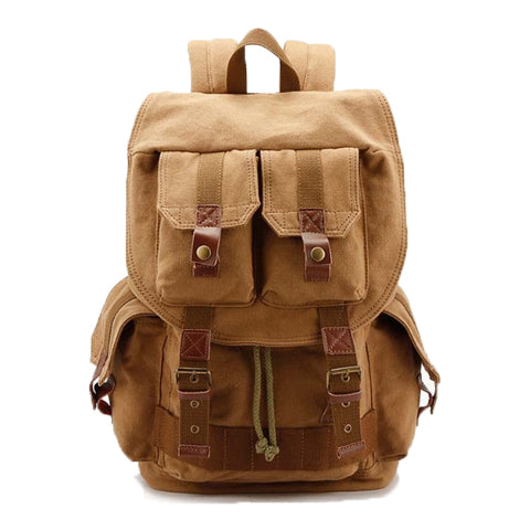 Waterproof Canvas Camera Backpack Vintage Rugged Style