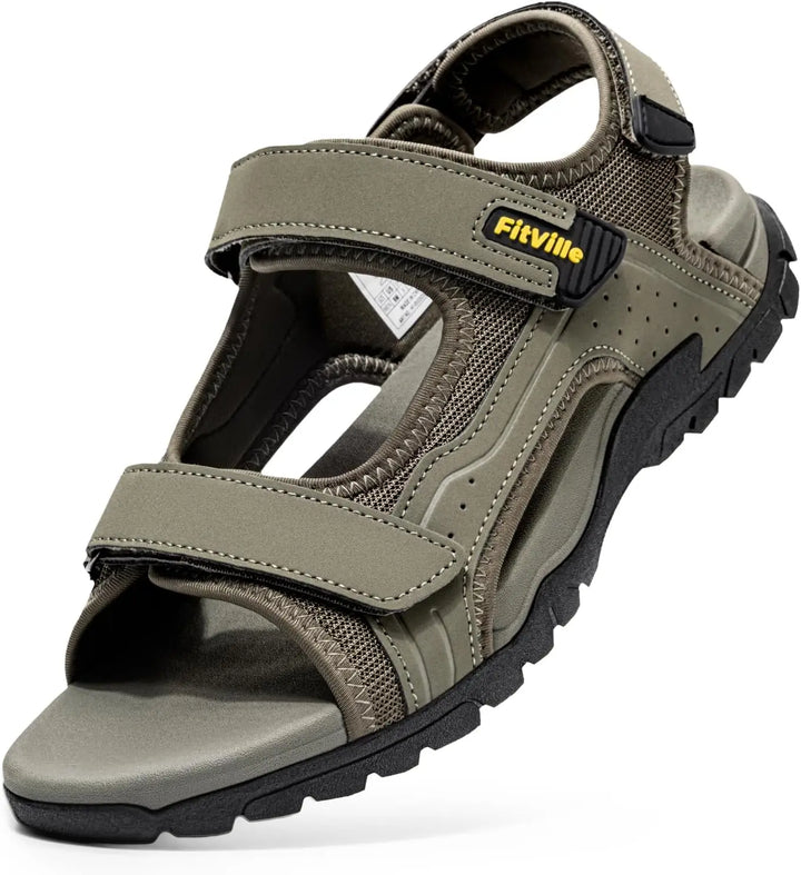 Men's Wide Toe Box Walking Sandals Synthetic Leather