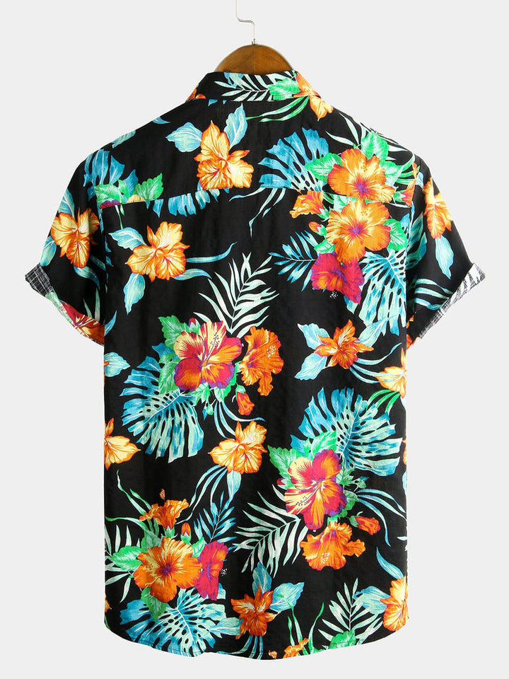 Men's multicolour patterned shirt styled for casual smart-casual wear
