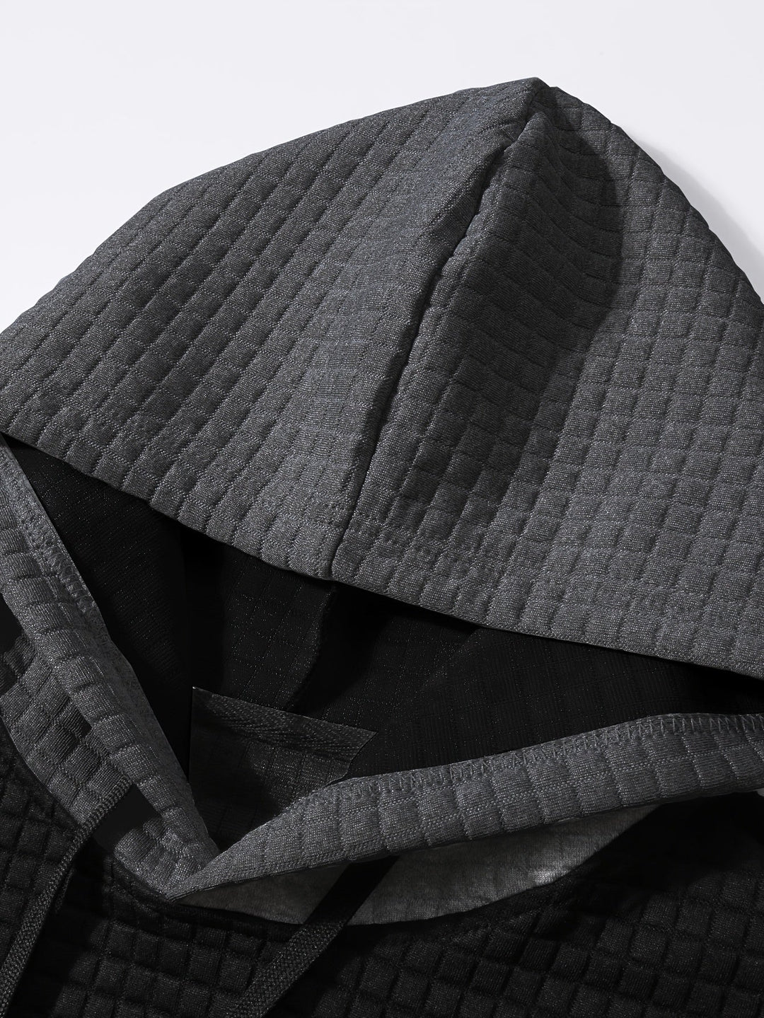 Side view of the men's textured gradient hoodie