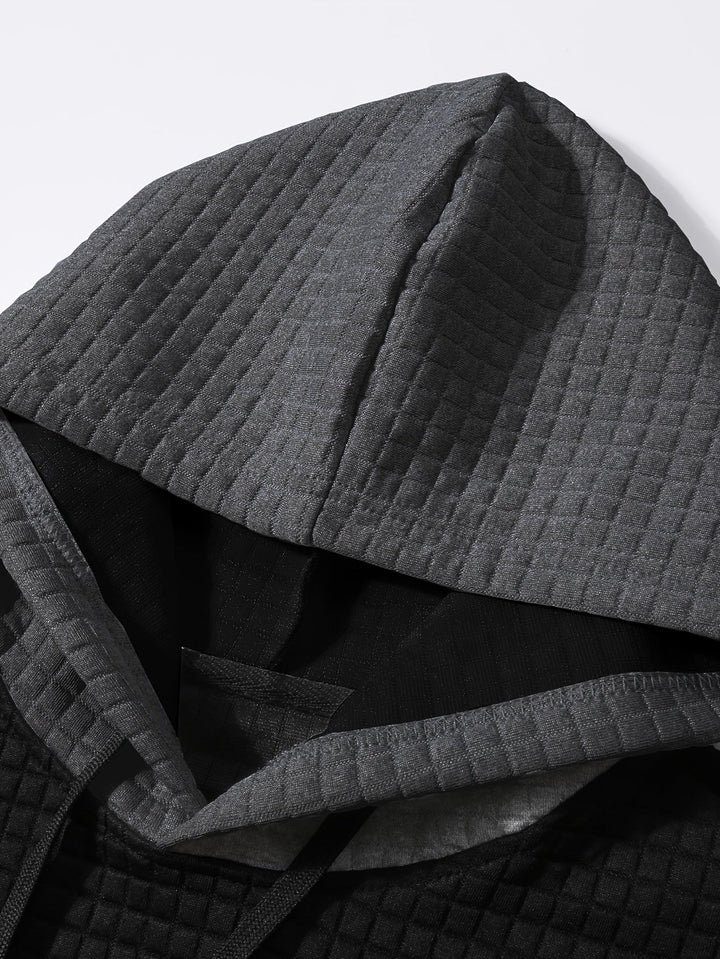 Side view of the men's textured gradient hoodie