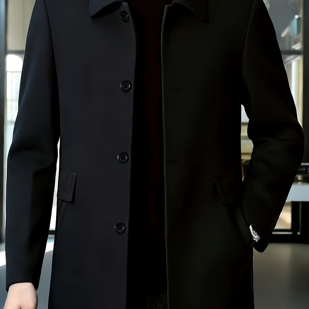 Men's Classic Single Breasted Long Coat
