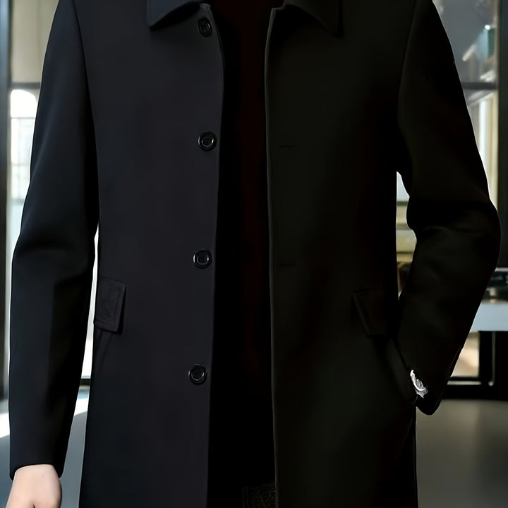 Men's Classic Single Breasted Long Coat