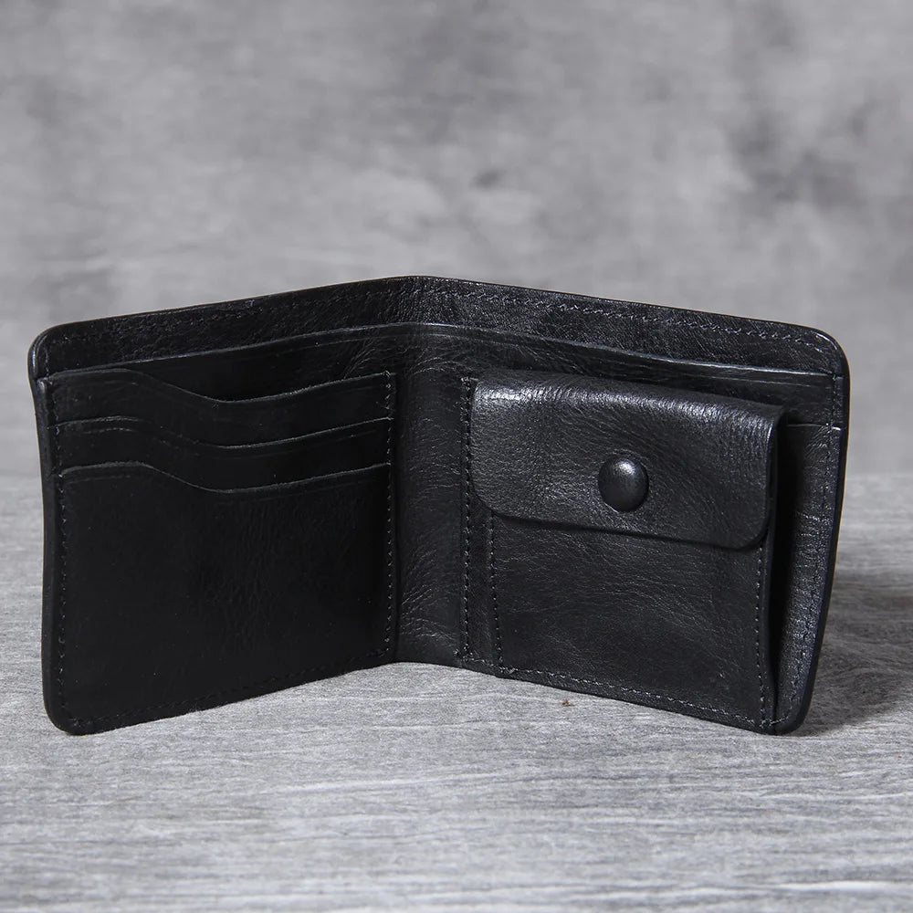 Bi-Fold Cowhide Leather Wallet