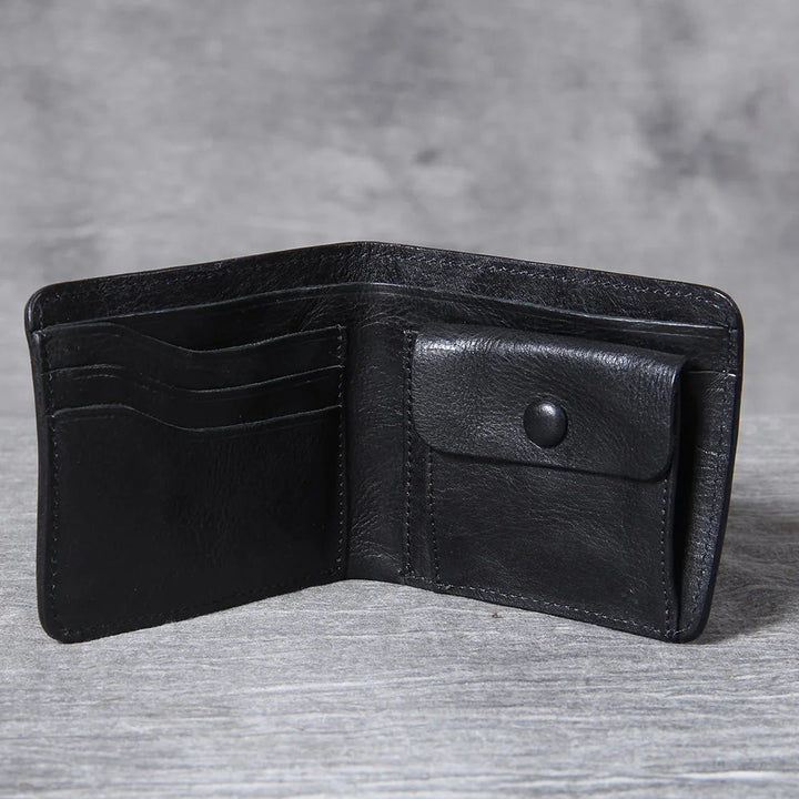 Bi-Fold Cowhide Leather Wallet