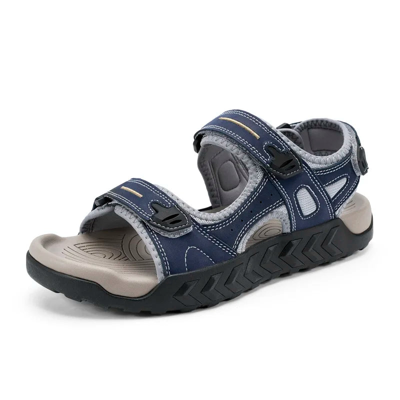 Men's Genuine Leather Outdoor Sandals Breathable Non Slip Sole