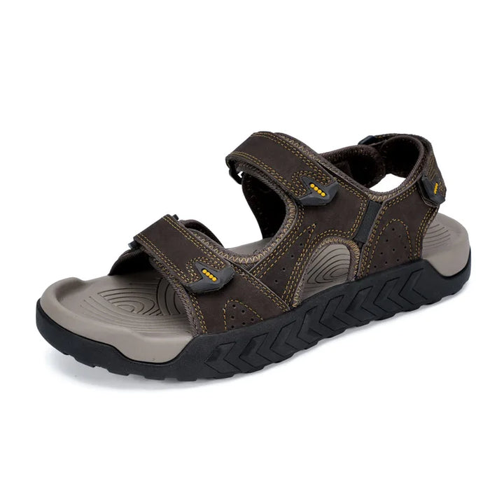 Men's Genuine Leather Outdoor Sandals Breathable Non Slip Sole