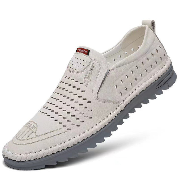 Men's Leather Canvas Slip-On Sneakers