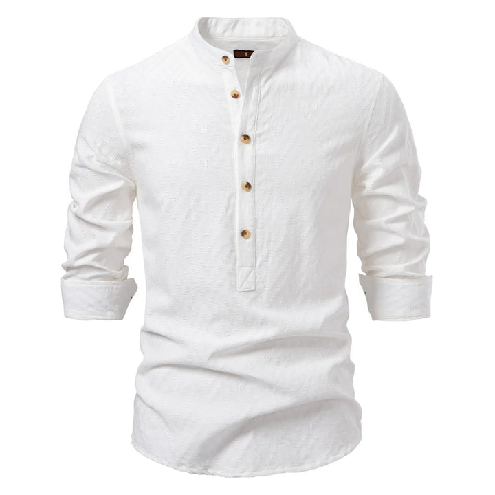 Men’s Textured Henley Collar Shirt