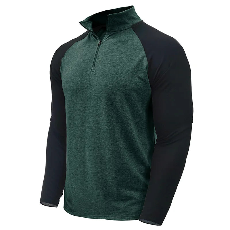 Men's Color Block Stretch Quarter Zip Pullover