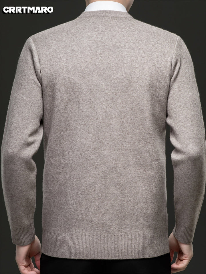 Men's argyle jumper displaying its classic V-neck design