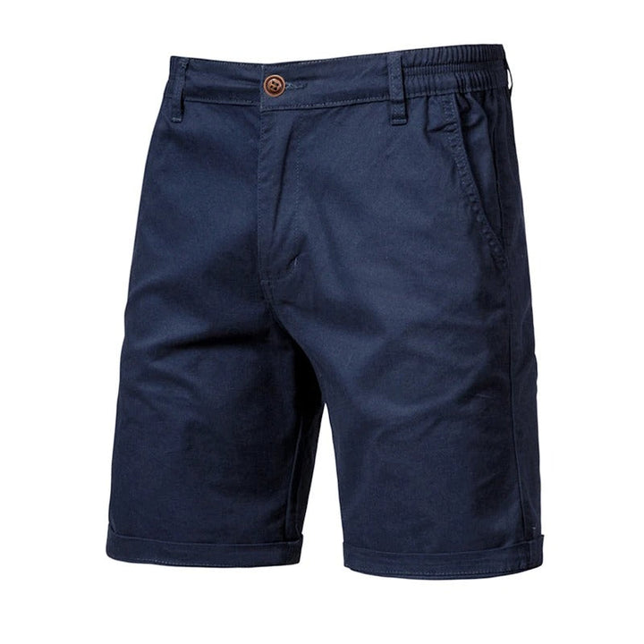 Cotton Blend Stretch Waistband Casual Shorts