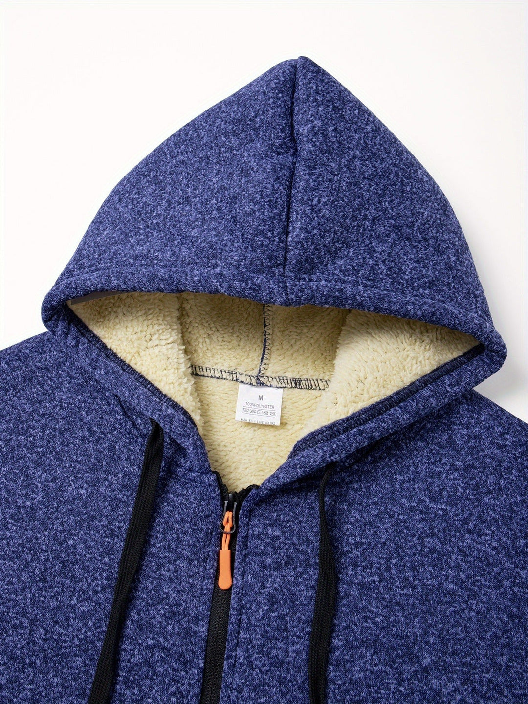 Men's coat showing its practical hood