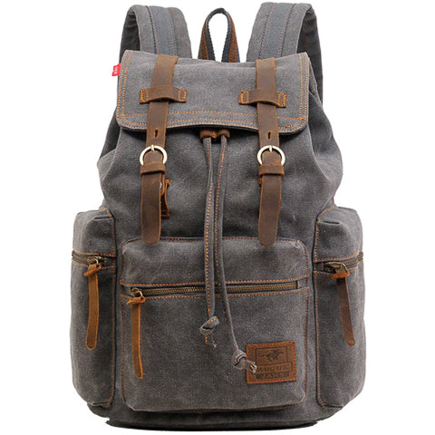 Vintage Canvas Backpack Durable Weather-Resistant Design
