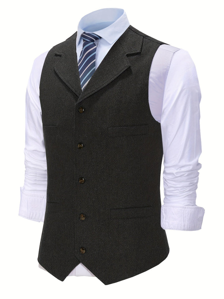 Back view of a men's tailored waistcoat