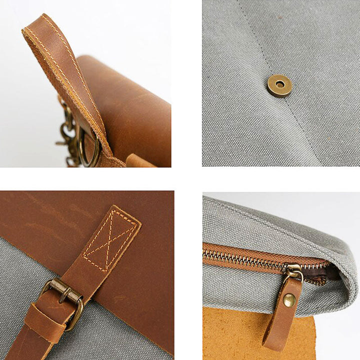 Vintage Canvas Square Backpack