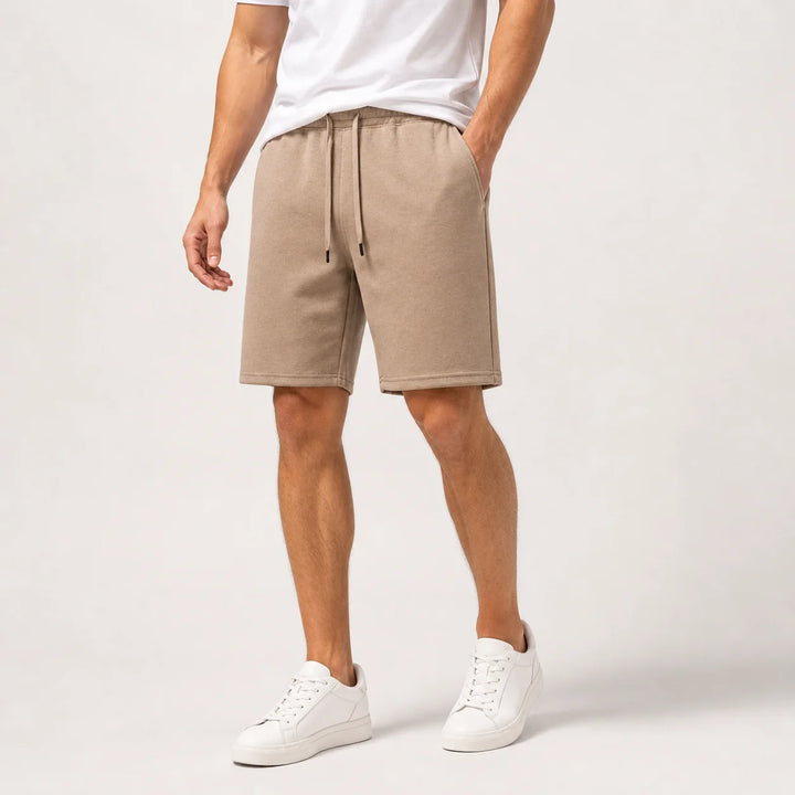 Men's Cotton Blend Elastic Waist Solid Color Shorts